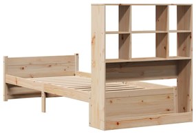 Cama com estante sem colchão 100x200 cm pinho maciço