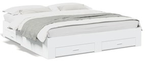 vidaXL Estrutura de cama c/ gavetas 200x200cm derivados madeira branco