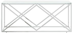 Mesa de centro 110x45x45 cm aço inoxidável e vidro