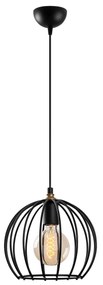 Candeeiro de Teto Teltrio – Preto e Dourado – 25 x 25 x 36-116 cm
