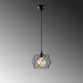 Candeeiro de Teto Karakas – Preto – Diâmetro 24 cm
