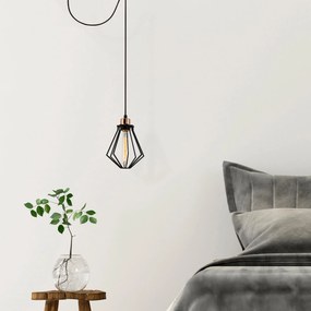 Chandelier Oylat – Preto e Bronze – Diâmetro 54 cm, Altura 114 cm