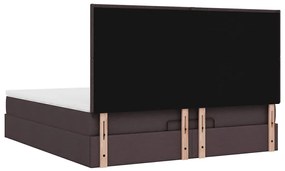 Estrutura de cama otomana com colchão 180x200cm castanho escuro