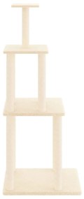 Árvore para gatos c/ postes arranhadores sisal 149 cm cor creme