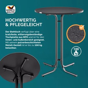 Mesa alta bar dobrável 110x70 cm cinzenta