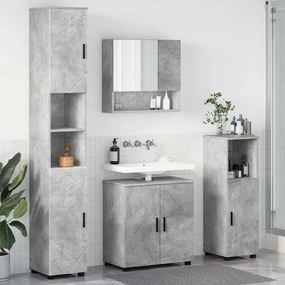 vidaXL Conjunto de Móveis para Banheiro 4 pcs Cinzento cimento