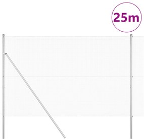 Cerca de Arame Soldado com 13 Postes 1.6x25 m Aço Galvanizado