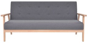 Conjunto de sofás 3 pcs tecido cinzento escuro