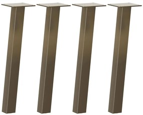Pés para mesa de centro 4 peças aço natural 42 cm aço