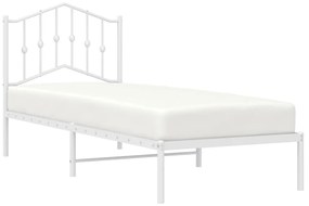 Estrutura de cama com cabeceira 90x190 cm metal branco