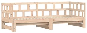 Sofá-cama com gavetão 80x200 cm madeira de pinho maciça
