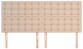 Cabeceira cama 4 pcs couro artificial 100x5x78/88 cm cappuccino