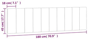 Almofadão de cabeceira 180 cm veludo cinzento-escuro