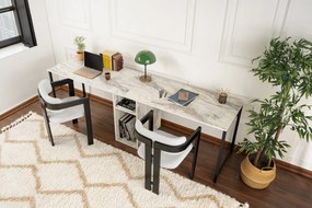 Secretária de Estudo Twin Study Desk - Freesia, Marble, Black - 240x74