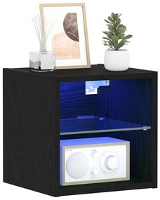 Armário para TV LED vidaXL Preto Carvalho 30x28,5x30 cm Madeira engenh