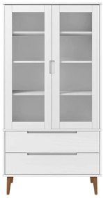 Vitrina MOLDE 90x35x175 cm pinho maciço branco