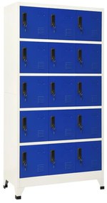 Cacifo 90x40x180 cm aço cinzento e azul