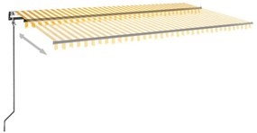 Toldo retrátil automático 600x350 cm amarelo e branco