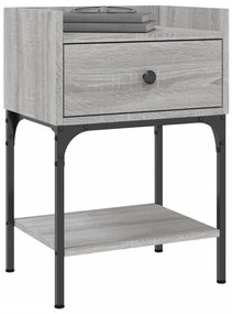 Mesas cabeceira 2pcs 40,5x31x60 deriv. madeira cinza sonoma