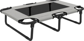 PawHut Cama elevada para cães dobrável, cama para animais de estimação para exterior com design em rede Cinza claro Oxford 75 x 51 x 18 cm | Aosom Portugal