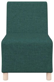 Cadeira de Sofá Cinza Claro 55 cm em Tecido 3 pcs Verde-escuro