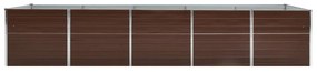 Canteiro jardim elevado 400x80x77cm aço galvanizado castanho