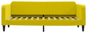 Sofá-cama com colchão 80x200 cm veludo amarelo
