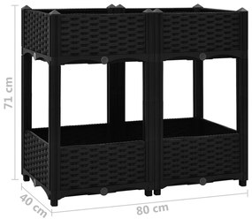 Canteiro elevado 80x40x71 cm polipropileno