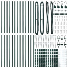 Postes de Cerca com Ponta - 26 peças Ø32 mm 100 cm em Aço Galvanizado