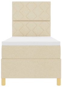 Cama Box com Colchão Creme 80x200 cm Tecido