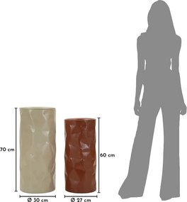 CONJUNTO DE MESAS DE APOIO NORIMBERGA 2 PEÇAS Ø 30X70-27X60 CM VERMELHO E BRANCO