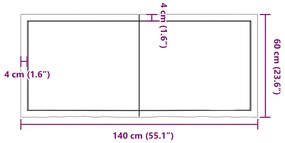 Prateleira de parede 140x60x(2-4) cm carvalho tratado castanho