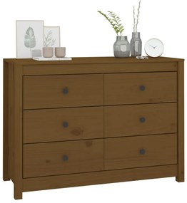 Armário de apoio 100x40x72 cm pinho maciço castanho mel