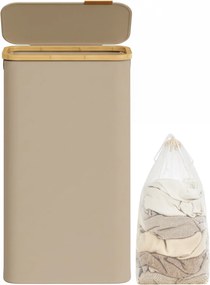 Cesto da roupa suja 65 L com tampa 150 L 42 x 22,5 x 70,5 cm castanho camelo