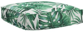 vidaXL Almofada de palete para assento Floral Padrão de folhas