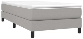 Estrutura de cama sem colchão 90x190 cm tecido cinzento-claro