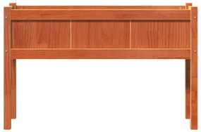 Floreiras de jardim c/ pernas 2 pcs pinho maciço castanho cera