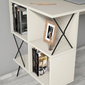Secretária de Estudo Extra – Creme e Preto – 120x78,8x60 cm