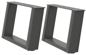 Pés para mesa de centro em forma de U, 2 peças, antracite, 50x(30-31)