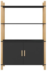 Armário alto 80x40x121 cm derivados de madeira preto