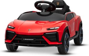 Carro elétrico para crianças Lamborghini Lanzador 12V com licença, bateria de lítio, luzes LED, controle remoto Vermelho