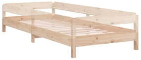 Cama empilhável 90x190 cm madeira de pinho maciça