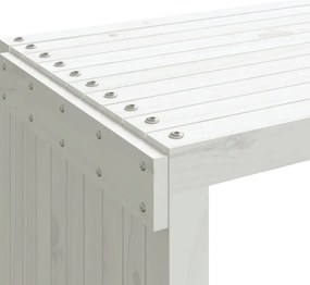 Banco de jardim extensível 212,5x40,5x45 cm pinho maciço branco