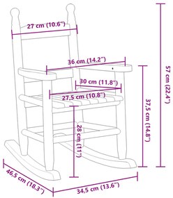 Cadeiras de baloiço infantis 2 pcs álamo maciço vermelho