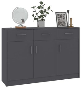 Aparador 110x30x75 cm contraplacado cinzento