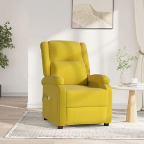 Poltrona de massagens elétrica veludo amarelo