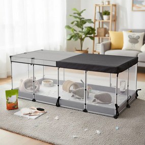 Parque para pequenos animais 144 x 74 x 57 cm, respirável com piso repelente à água, para uso interno