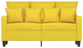 Sofá de 2 lugares 120 cm tecido amarelo-claro