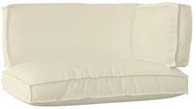 vidaXL Conjunto de Almofadas para Palete 3 pcs Creme 120 x 80 x 12 cm