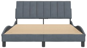 Estrutura de cama sem colchão 140x200 cm veludo cinzento-escuro